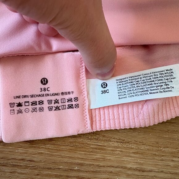 Lululemon Athletic Energy High Support Sports Bra Dew Pink NWT Women’s Sz 38C - Picture 7 of 8